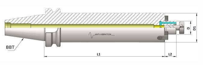 BBT50 FMH-K16 200 AD Anti Vibration Facemill Through Coolant Holder (MAS403) (DIN 6357)